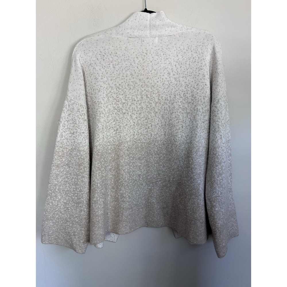 Cashmere/Merino Wool Blend Speckled Oatmeal Tan Cardigan Sweater Neutrals - Picture 11 of 15
